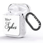 Personalised Wedding Name Mrs AirPods Glitter Case Side Image
