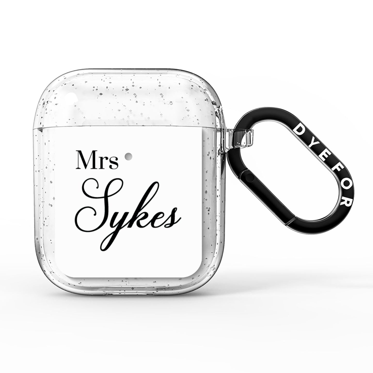 Personalised Wedding Name Mrs AirPods Glitter Case