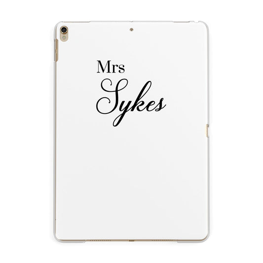 Personalised Wedding Name Mrs Apple iPad Gold Case