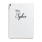 Personalised Wedding Name Mrs Apple iPad Rose Gold Case