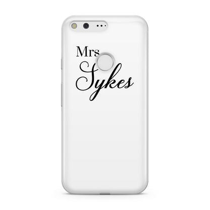 Personalised Wedding Name Mrs Google Pixel Case