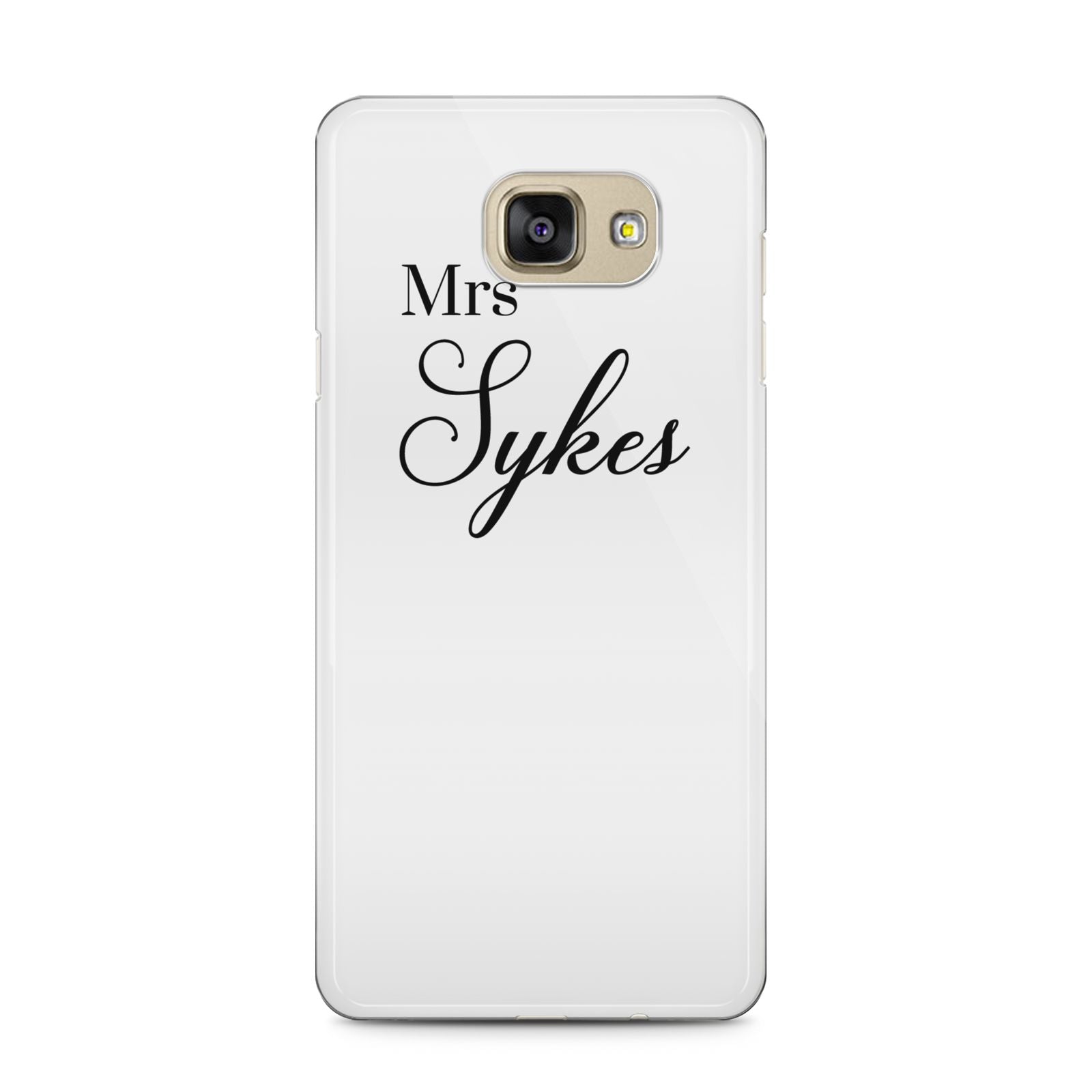 Personalised Wedding Name Mrs Samsung Galaxy A5 2016 Case on gold phone
