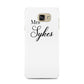 Personalised Wedding Name Mrs Samsung Galaxy A7 2016 Case on gold phone