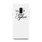 Personalised Wedding Name Mrs Samsung Galaxy S9 Plus Case on Silver phone