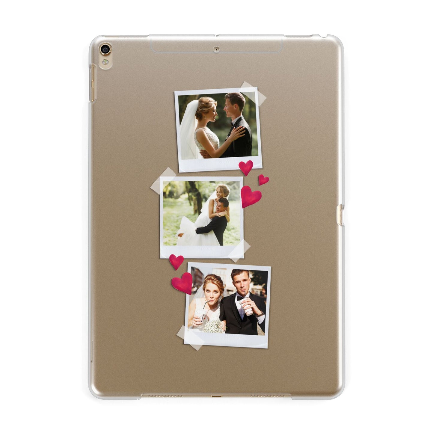 Personalised Wedding Photo Montage Apple iPad Gold Case