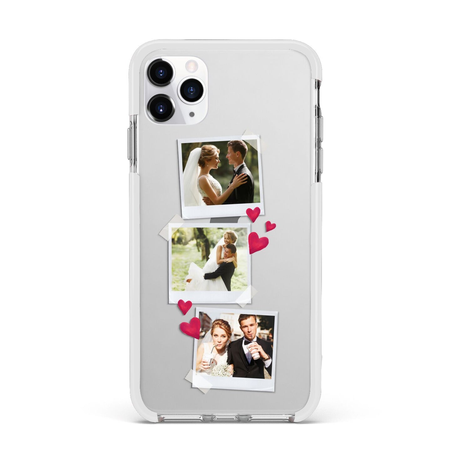 Personalised Wedding Photo Montage Apple iPhone 11 Pro Max in Silver with White Impact Case