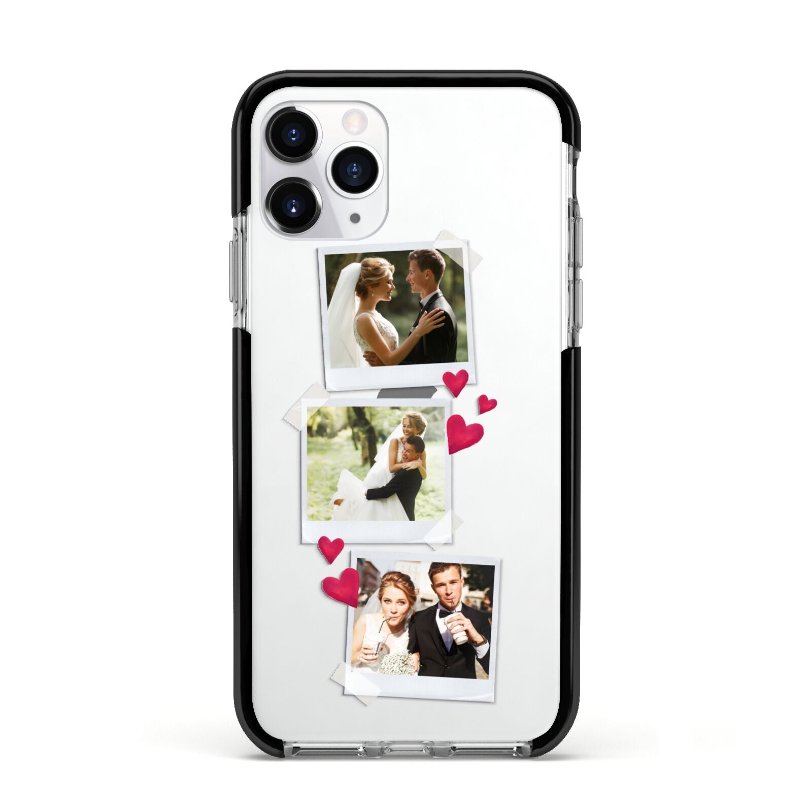 Personalised Wedding Photo Montage Apple iPhone 11 Pro in Silver with Black Impact Case