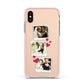 Personalised Wedding Photo Montage Apple iPhone Xs Impact Case Pink Edge on Gold Phone
