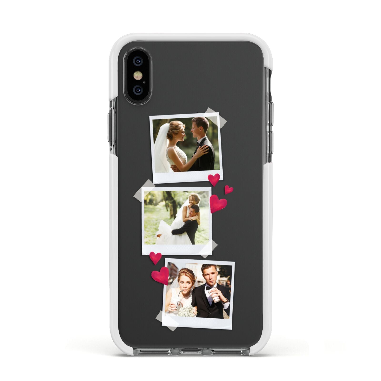 Personalised Wedding Photo Montage Apple iPhone Xs Impact Case White Edge on Black Phone