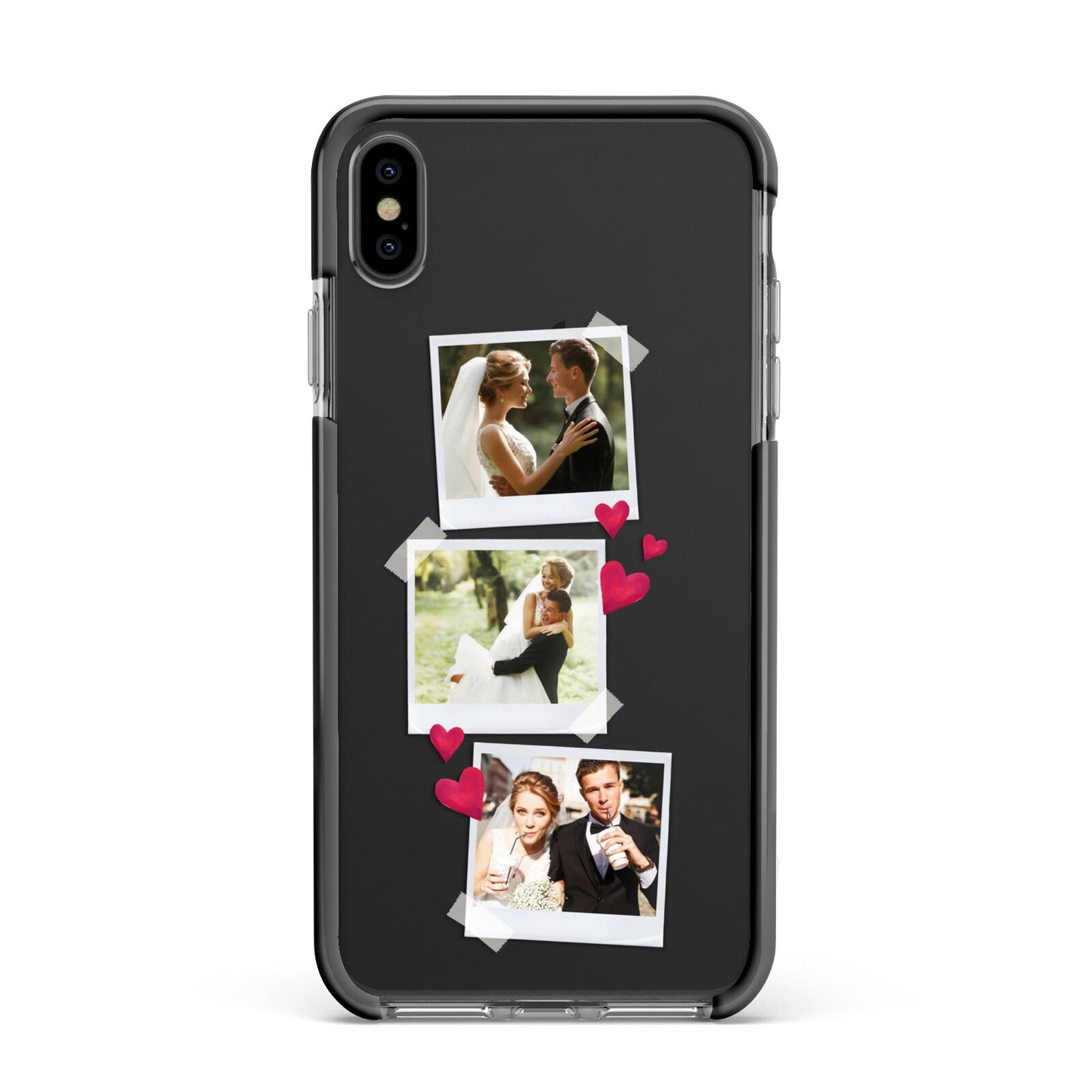 Personalised Wedding Photo Montage Apple iPhone Xs Max Impact Case Black Edge on Black Phone