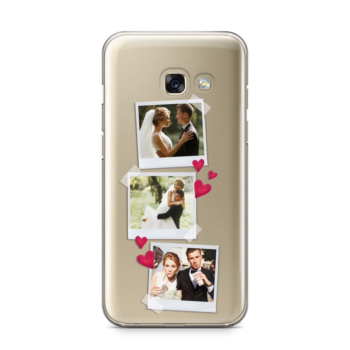 Personalised Wedding Photo Montage Samsung Galaxy A3 2017 Case on gold phone
