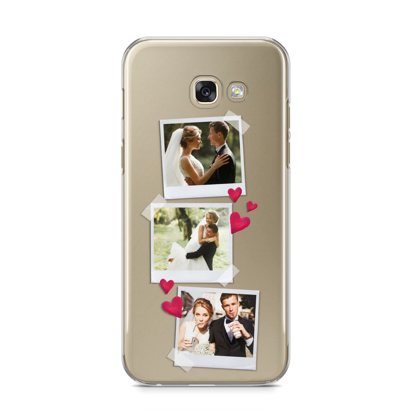 Personalised Wedding Photo Montage Samsung Galaxy A5 2017 Case on gold phone