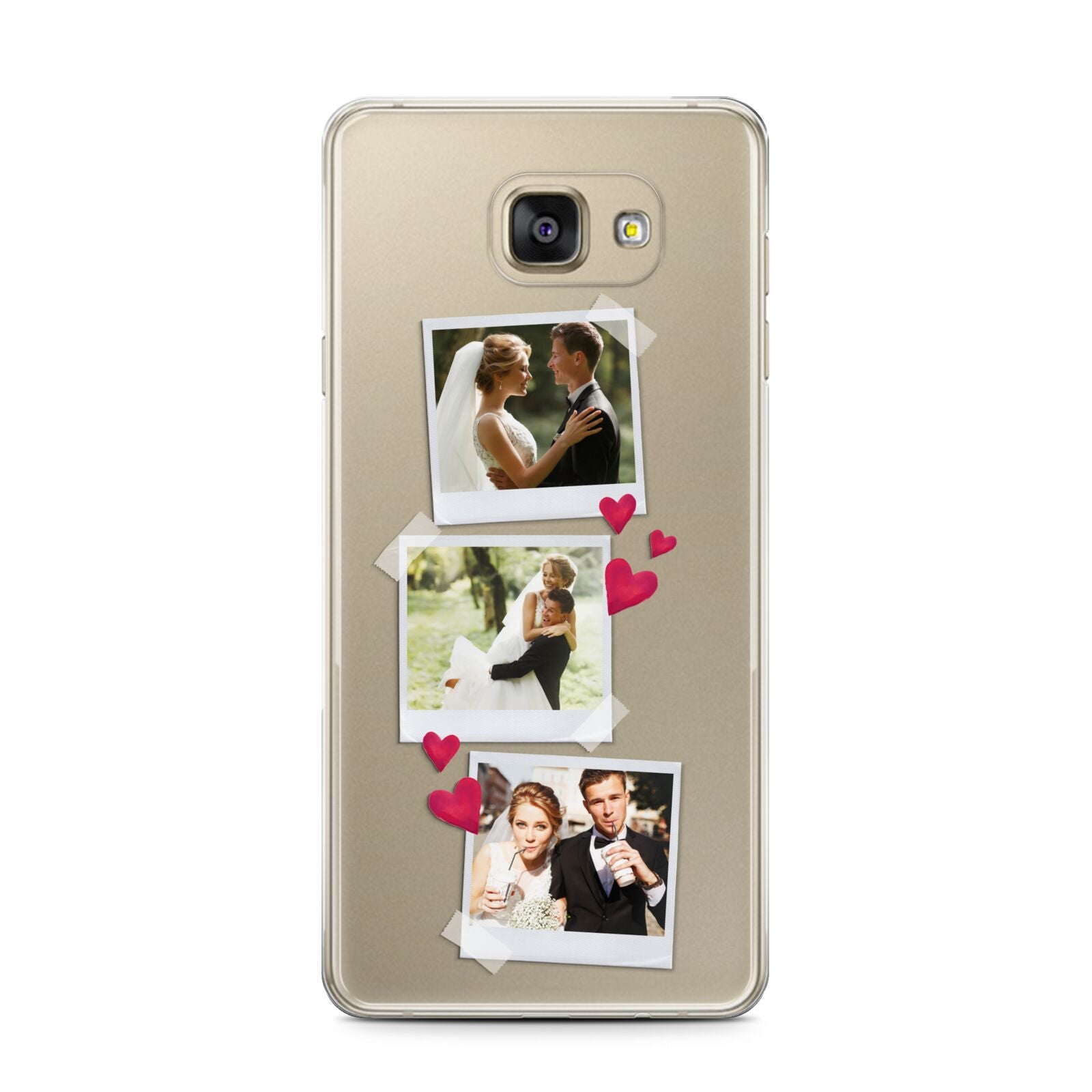 Personalised Wedding Photo Montage Samsung Galaxy A7 2016 Case on gold phone