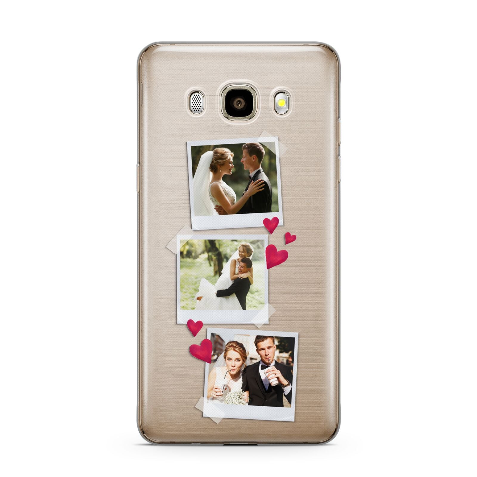 Personalised Wedding Photo Montage Samsung Galaxy J7 2016 Case on gold phone