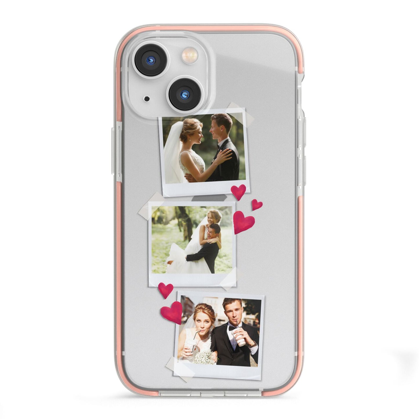Personalised Wedding Photo Montage iPhone 13 Mini TPU Impact Case with Pink Edges