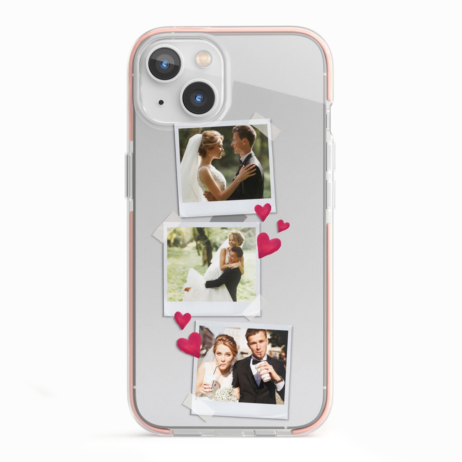 Personalised Wedding Photo Montage iPhone 13 TPU Impact Case with Pink Edges