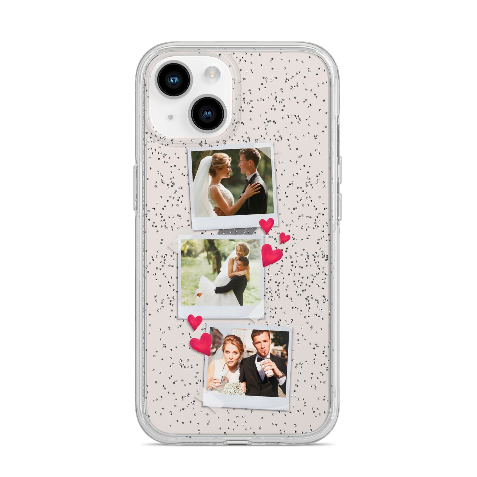 Personalised Wedding Photo Montage iPhone 14 Glitter Tough Case Starlight