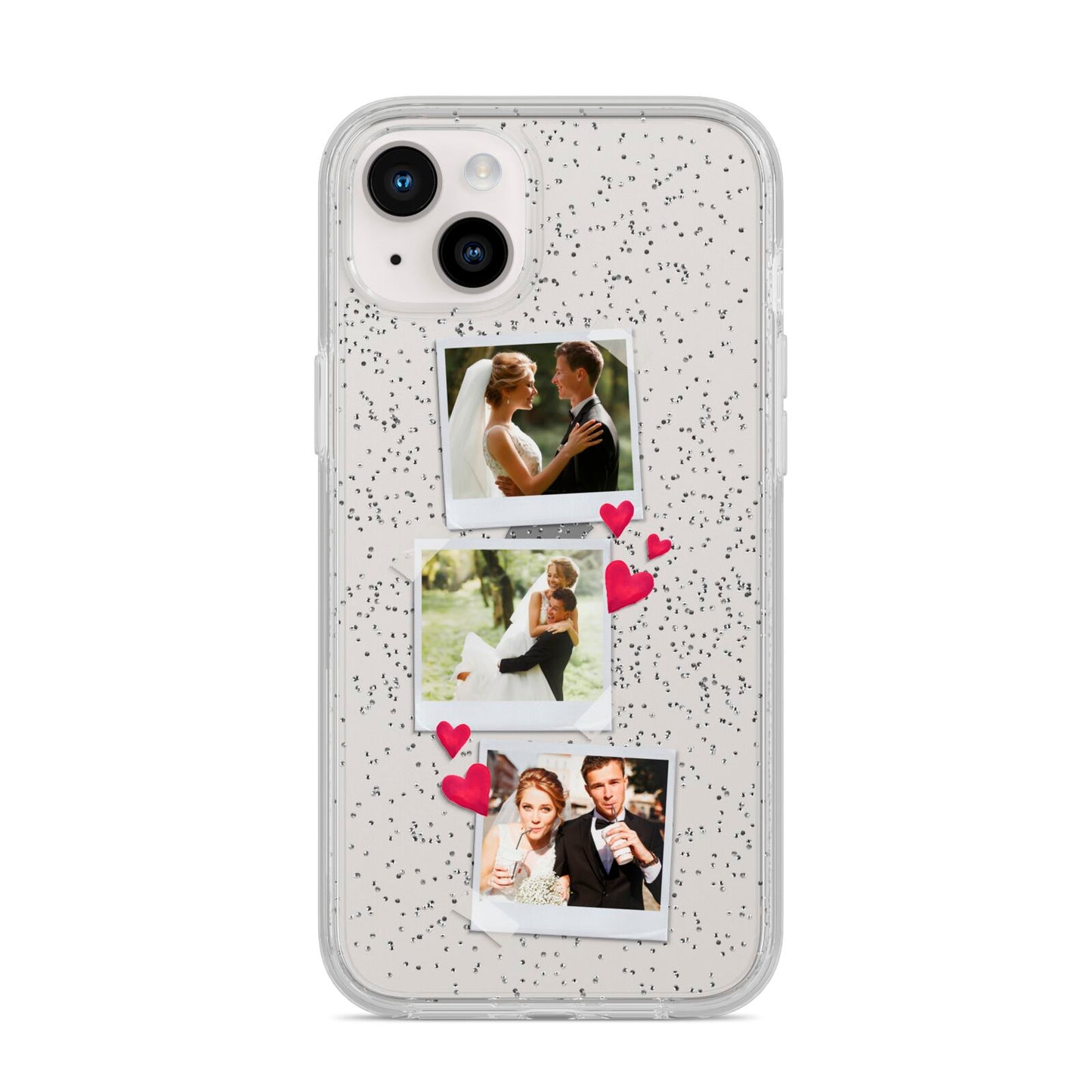 Personalised Wedding Photo Montage iPhone 14 Plus Glitter Tough Case Starlight