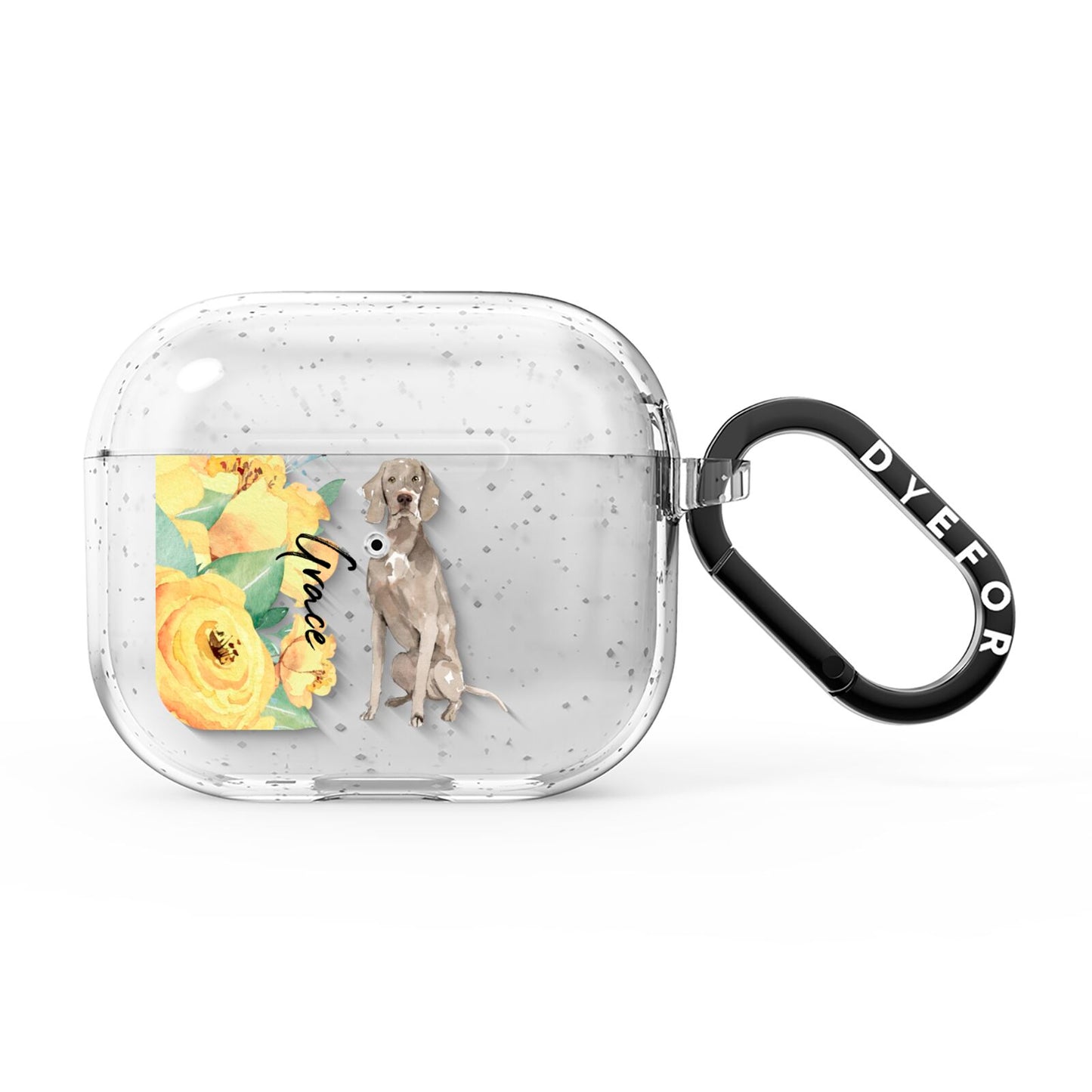 Personalised Weimaraner AirPods Glitter Case 3rd Gen