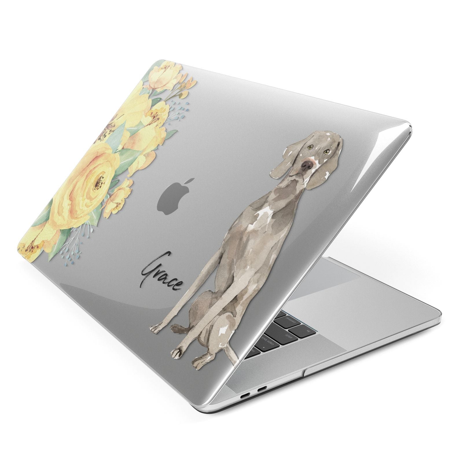 Personalised Weimaraner Apple MacBook Case Side View