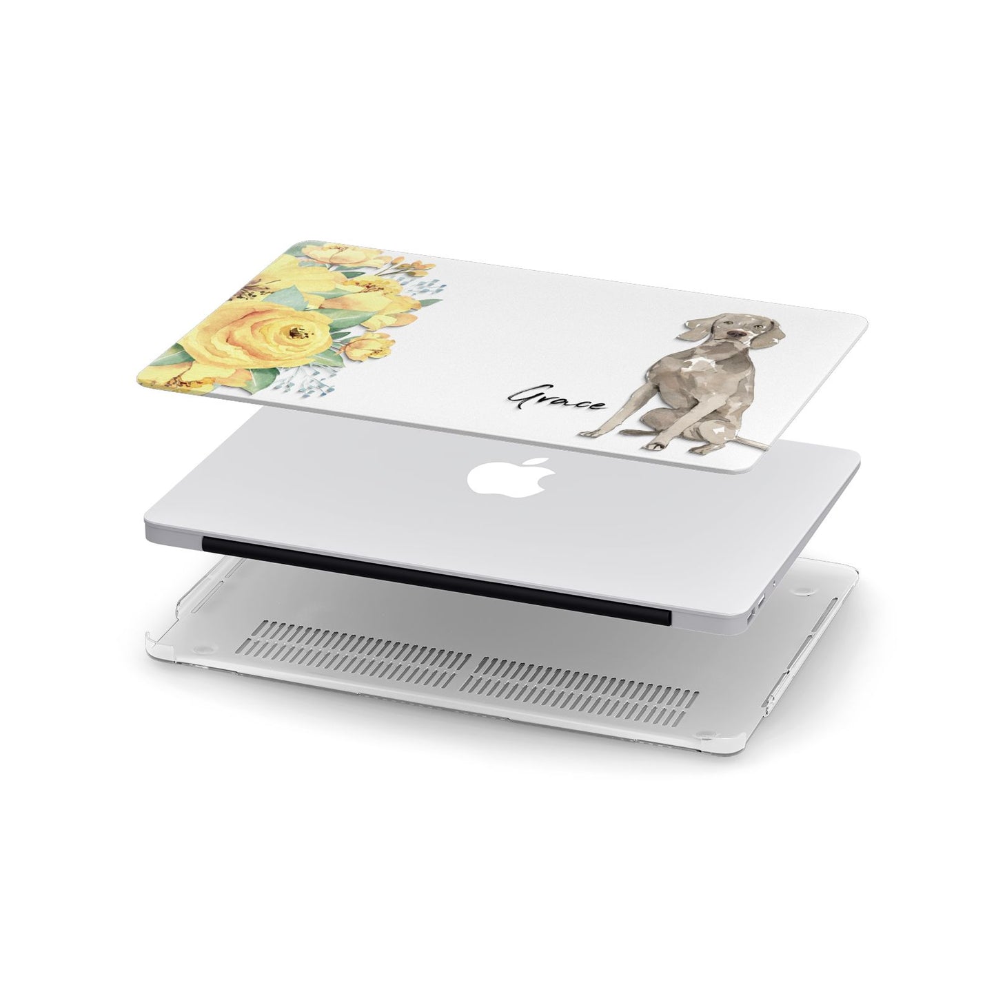 Personalised Weimaraner Apple MacBook Case in Detail