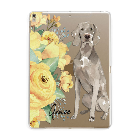Personalised Weimaraner Apple iPad Gold Case