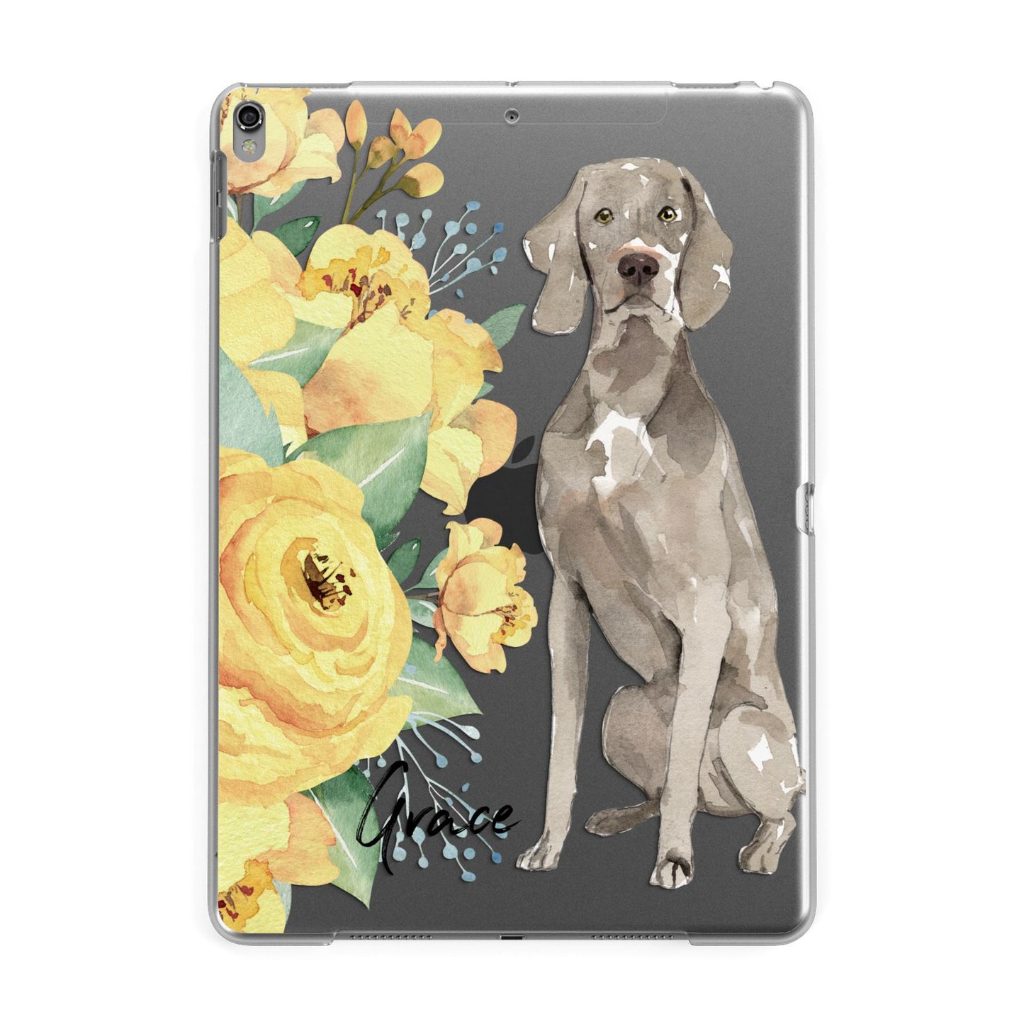 Personalised Weimaraner Apple iPad Grey Case