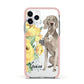 Personalised Weimaraner Apple iPhone 11 Pro in Silver with Pink Impact Case
