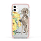 Personalised Weimaraner Apple iPhone 11 in White with Pink Impact Case