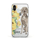 Personalised Weimaraner Apple iPhone Xs Impact Case White Edge on Silver Phone