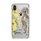 Personalised Weimaraner Apple iPhone Xs Max Impact Case Black Edge on Silver Phone