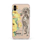 Personalised Weimaraner Apple iPhone Xs Max Impact Case Pink Edge on Gold Phone