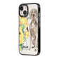Personalised Weimaraner iPhone 14 Black Impact Case Side Angle on Silver phone