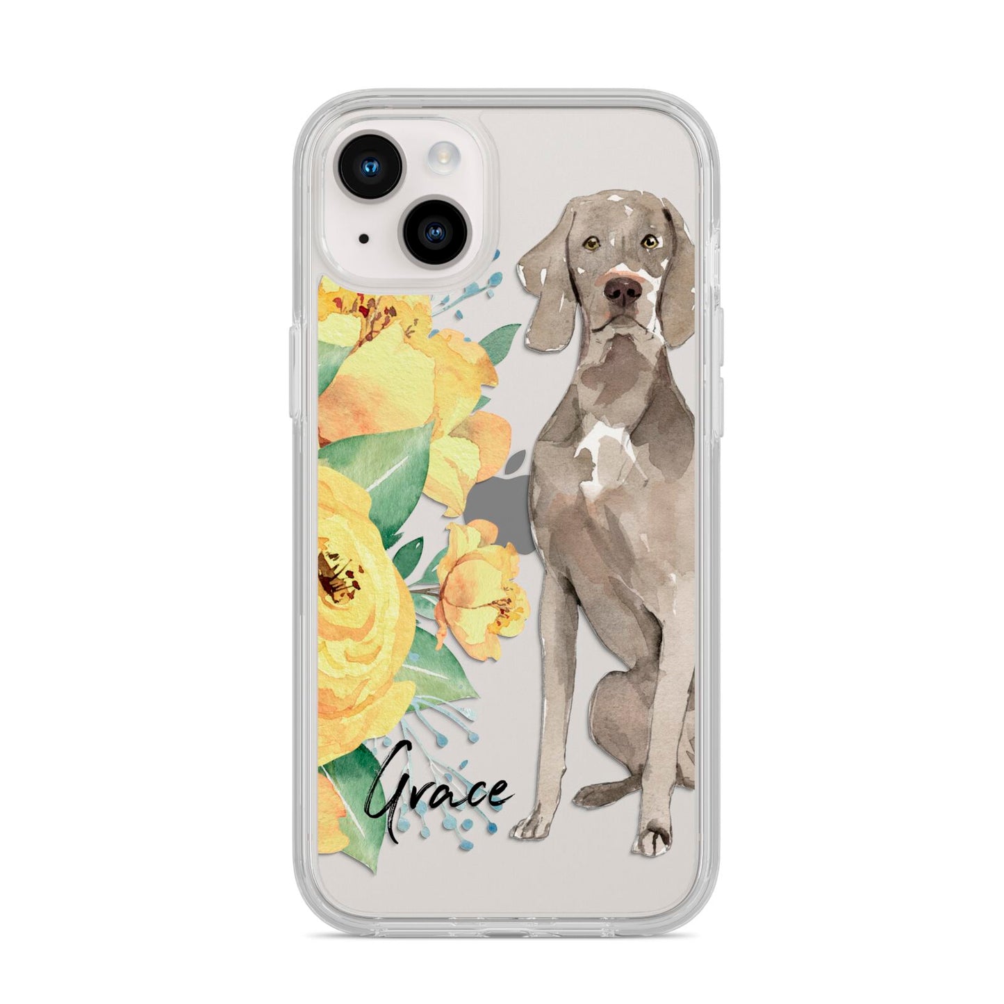 Personalised Weimaraner iPhone 14 Plus Clear Tough Case Starlight