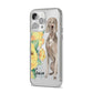Personalised Weimaraner iPhone 14 Pro Max Clear Tough Case Silver Angled Image