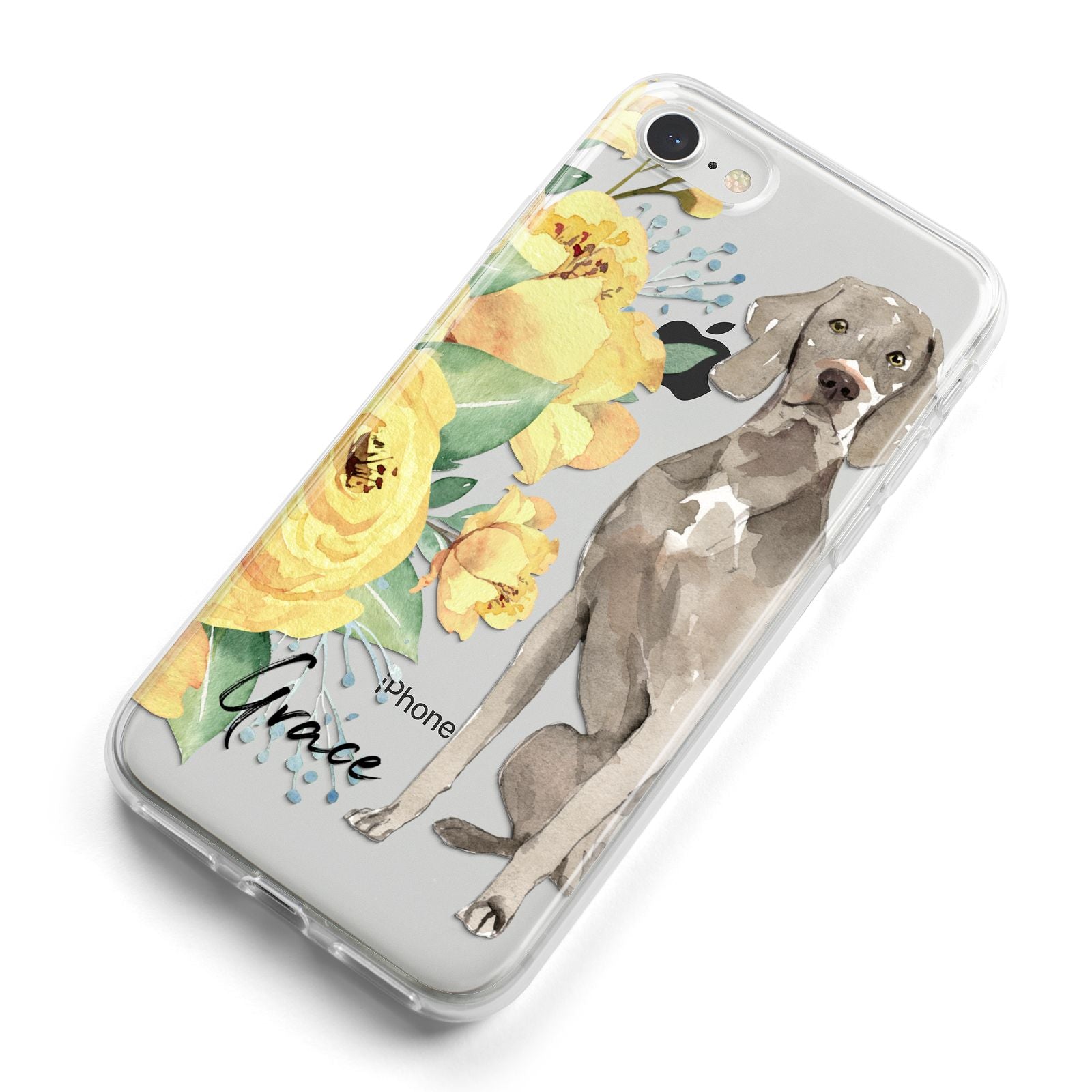 Personalised Weimaraner iPhone 8 Bumper Case on Silver iPhone Alternative Image