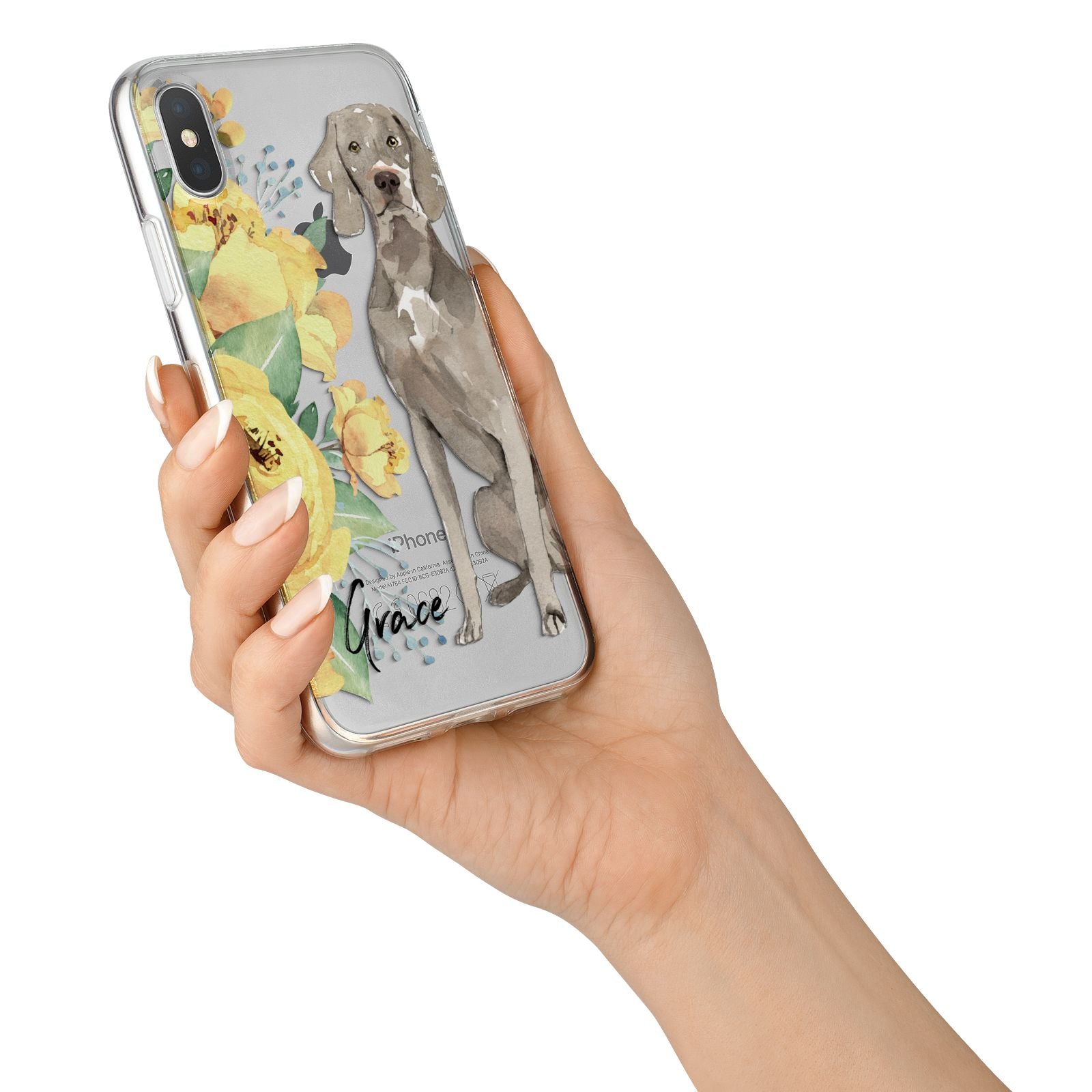 Personalised Weimaraner iPhone X Bumper Case on Silver iPhone Alternative Image 2