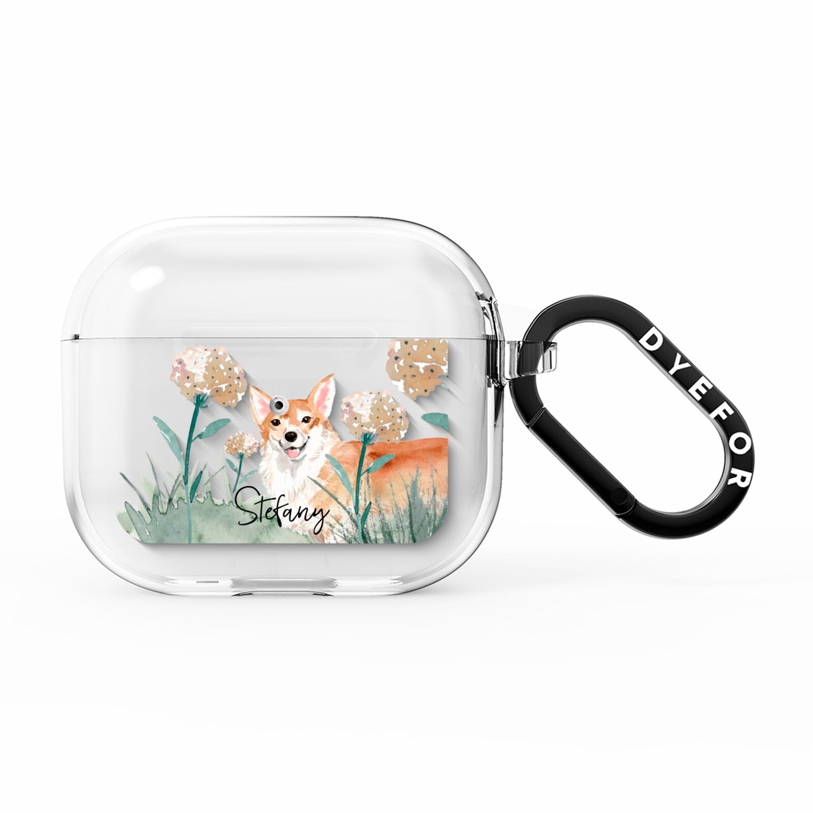 Personalised Welsh Corgi Dog AirPods Clear Case 3rd Gen