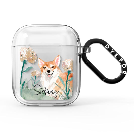 Personalised Welsh Corgi Dog AirPods Clear Case