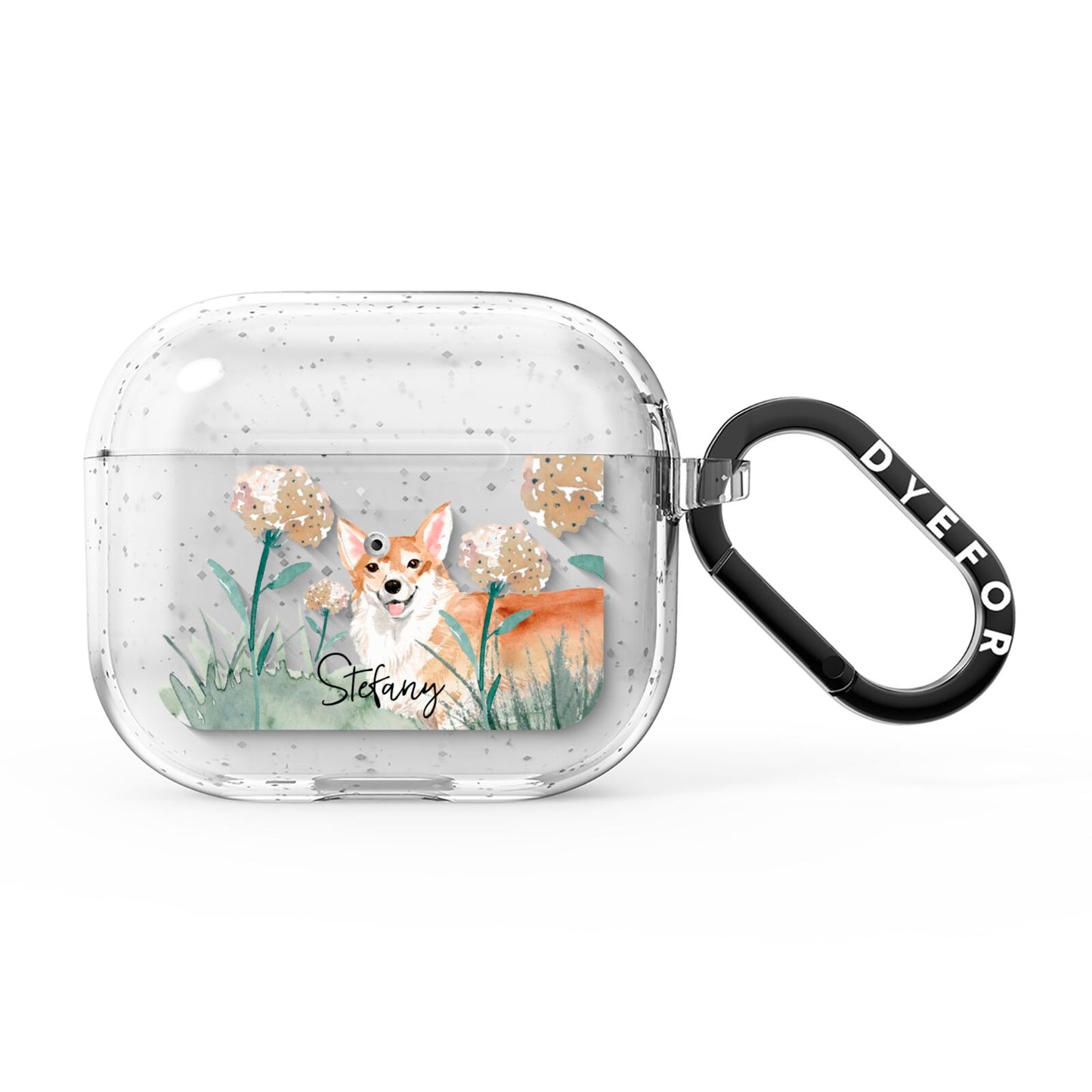 Personalised Welsh Corgi Dog AirPods Glitter Case 3rd Gen