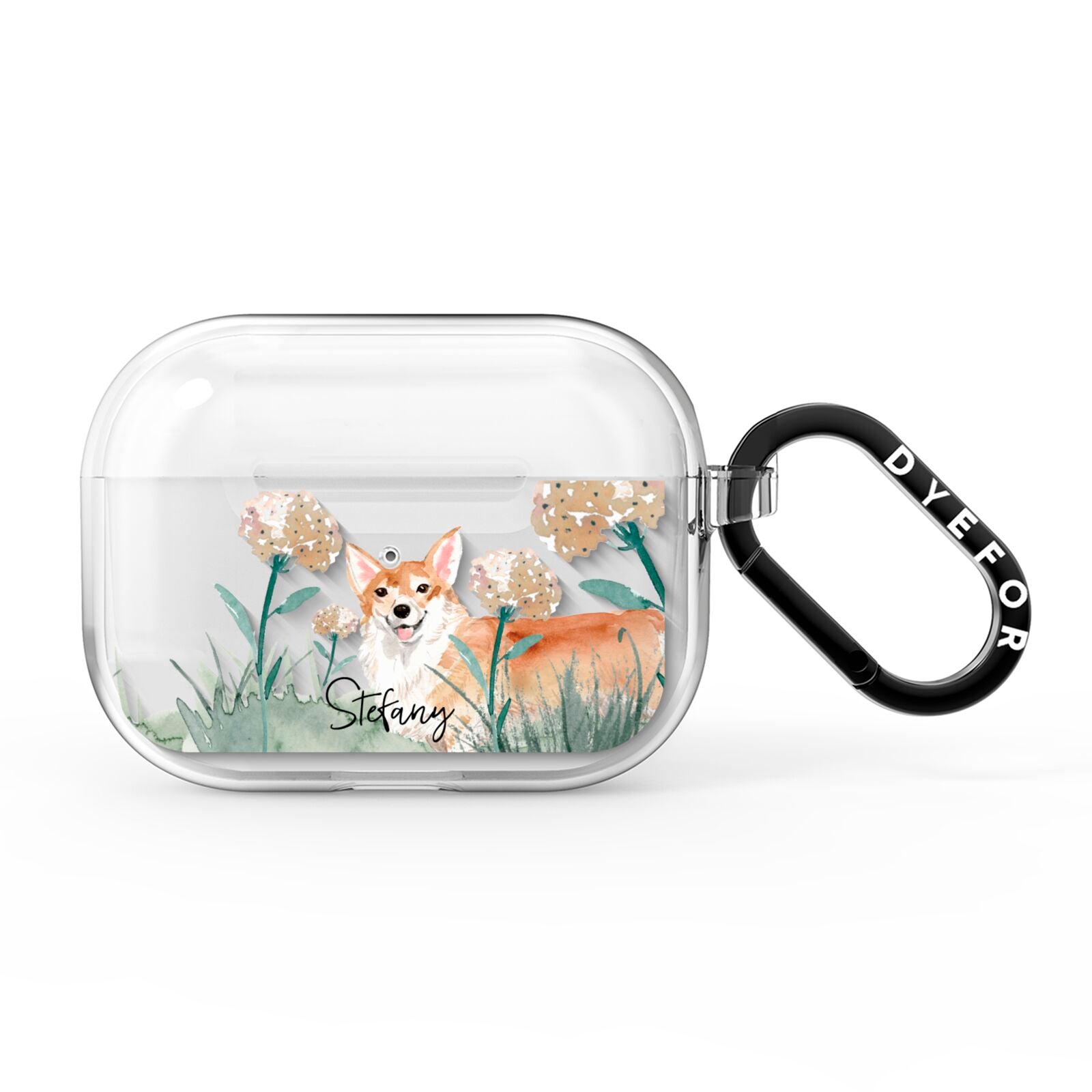 Personalised Welsh Corgi Dog AirPods Pro Clear Case