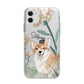 Personalised Welsh Corgi Dog Apple iPhone 11 in White with Bumper Case