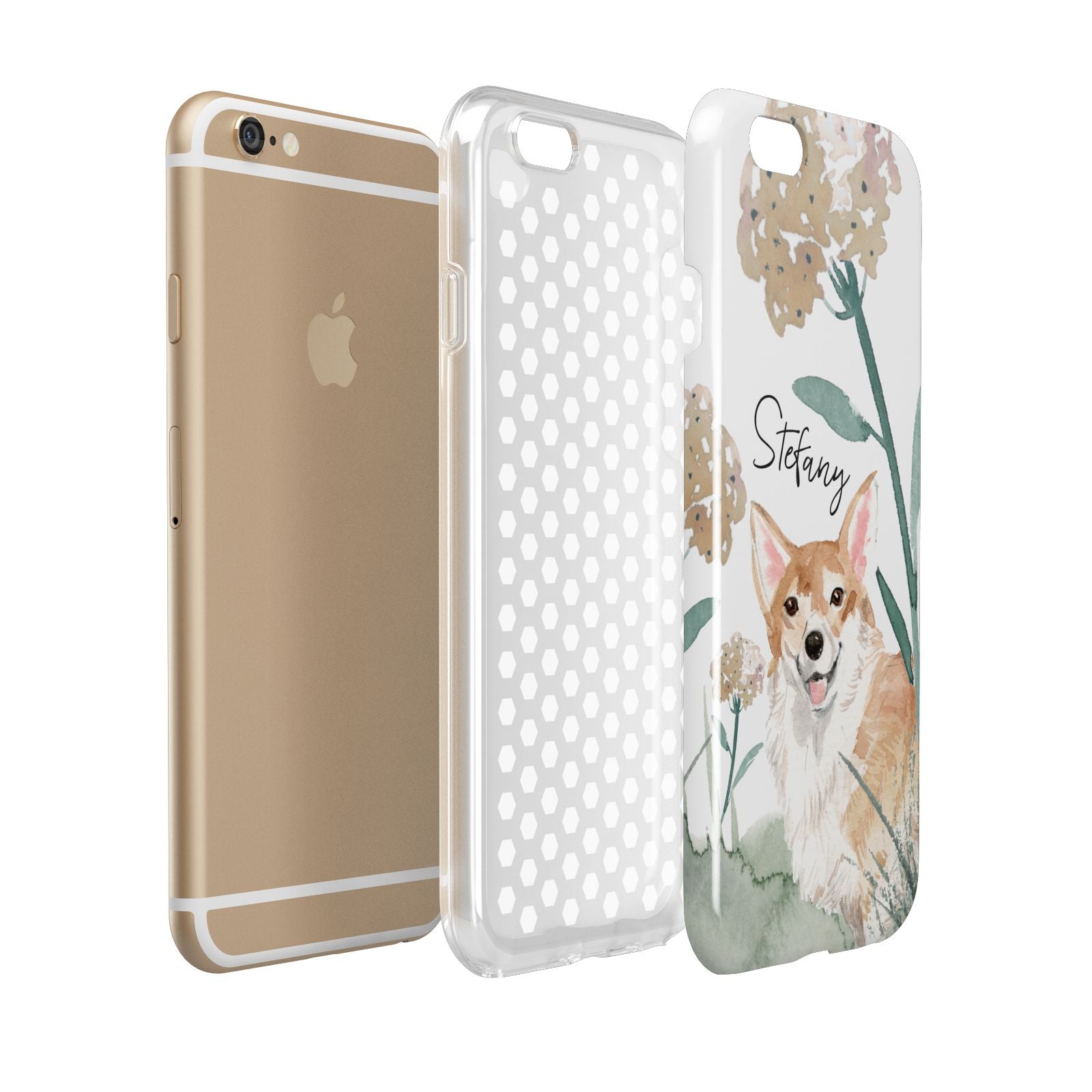Personalised Welsh Corgi Dog Apple iPhone 6 3D Tough Case Expanded view