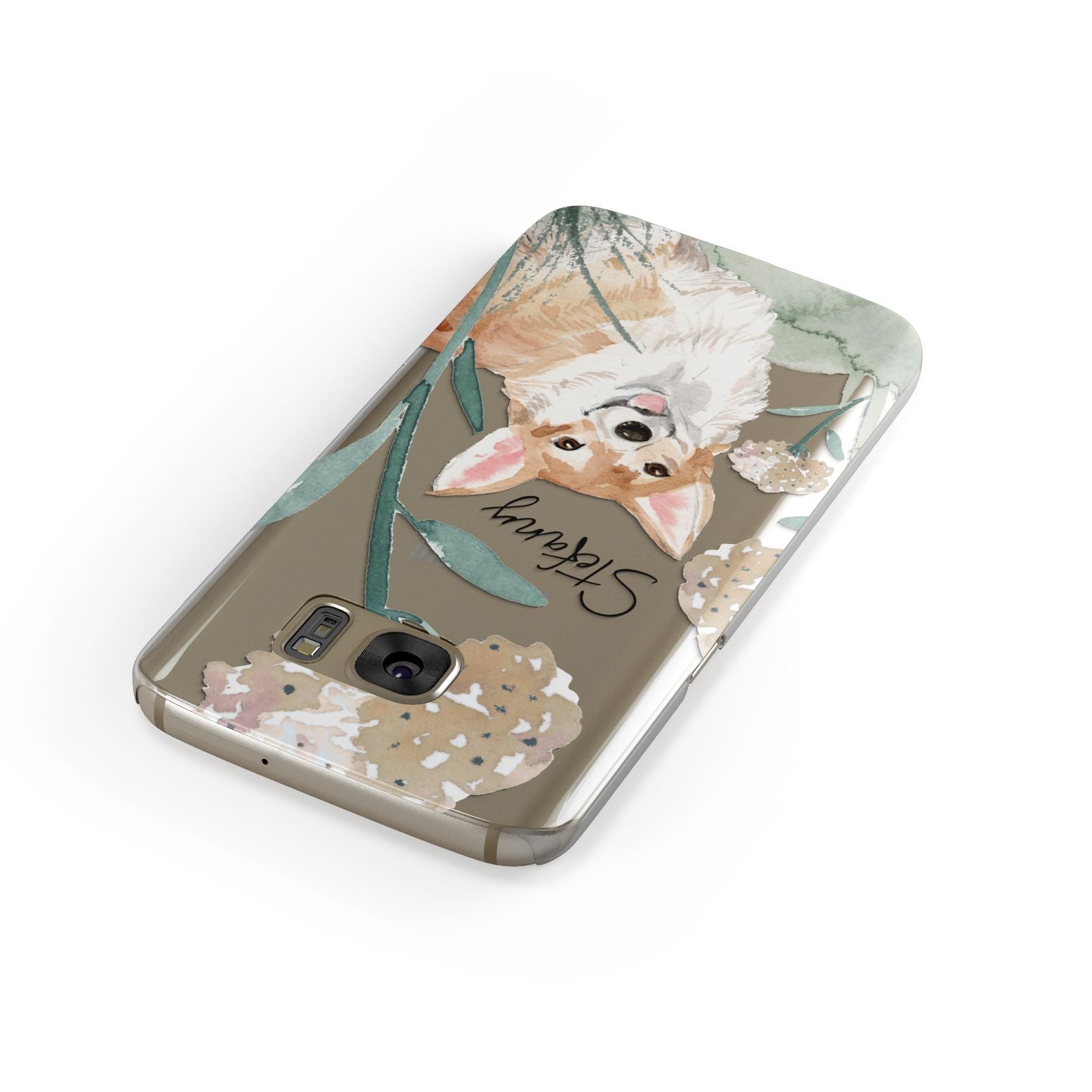 Personalised Welsh Corgi Dog Samsung Galaxy Case Front Close Up