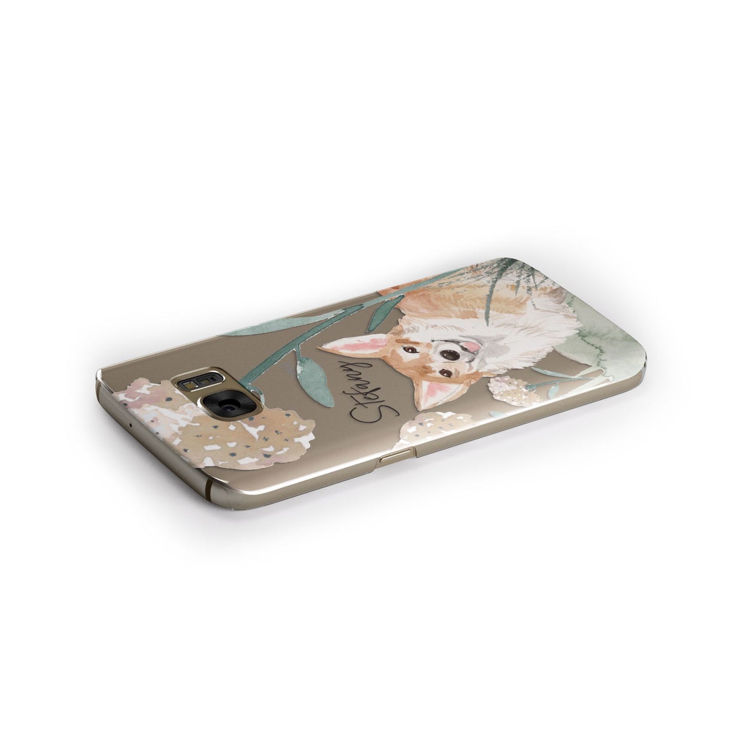 Personalised Welsh Corgi Dog Samsung Galaxy Case Side Close Up