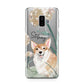 Personalised Welsh Corgi Dog Samsung Galaxy S9 Plus Case on Silver phone