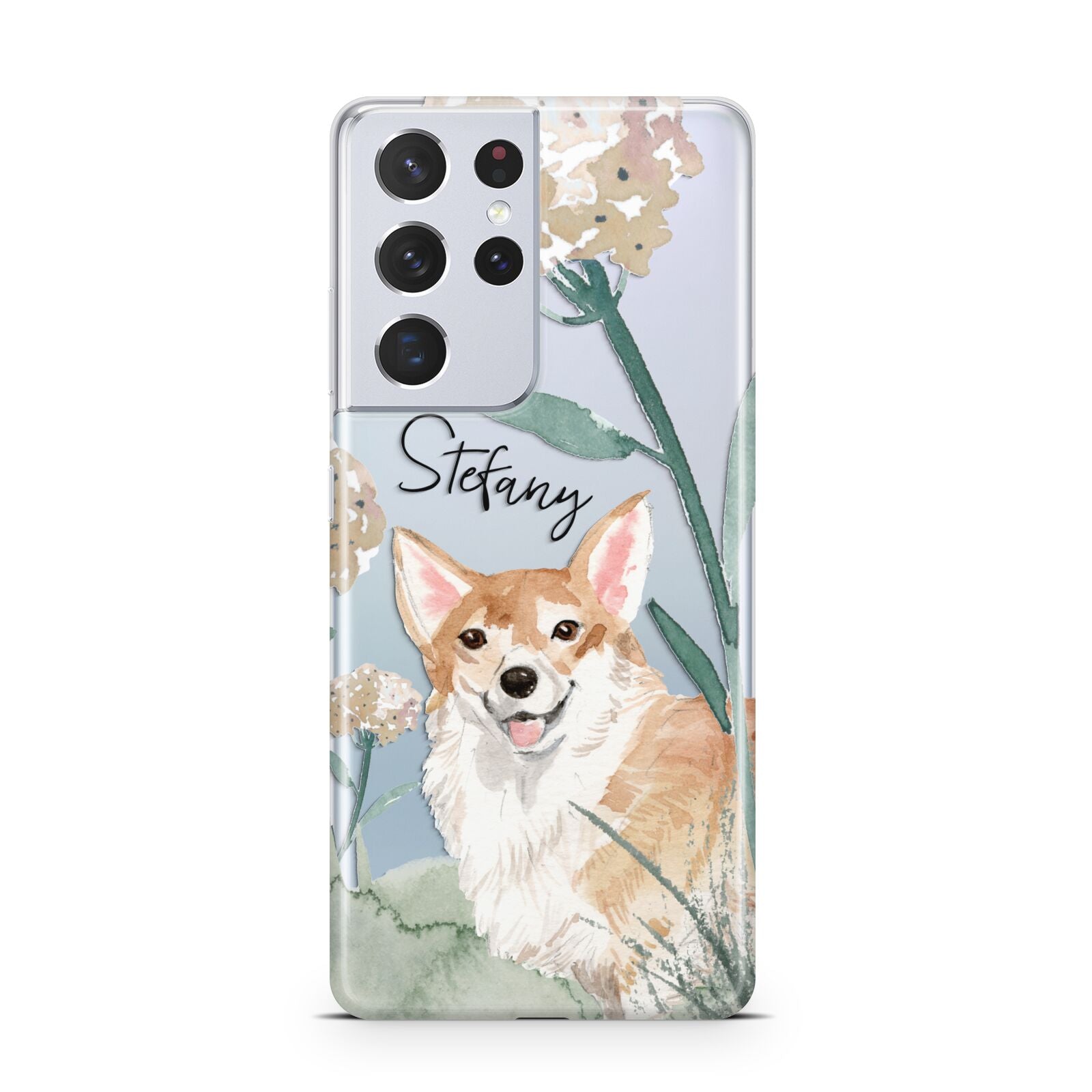 Personalised Welsh Corgi Dog Samsung S21 Ultra Case