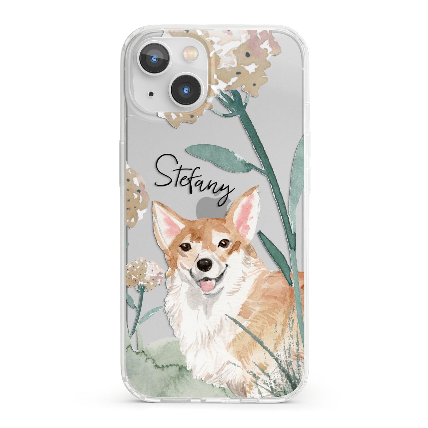 Personalised Welsh Corgi Dog iPhone 13 Clear Bumper Case