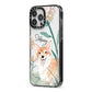 Personalised Welsh Corgi Dog iPhone 13 Pro Max Black Impact Case Side Angle on Silver phone