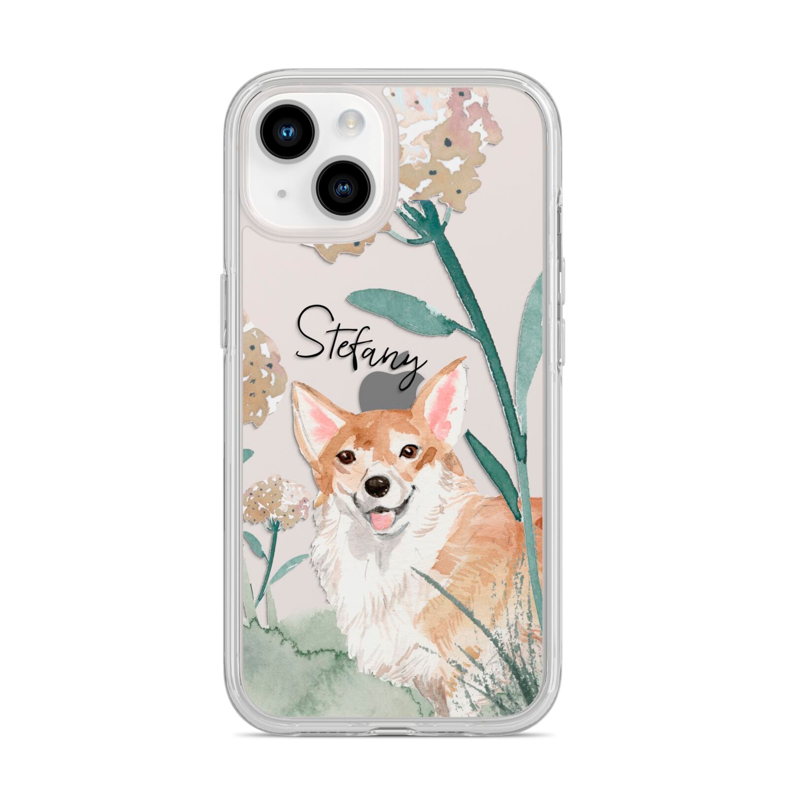 Personalised Welsh Corgi Dog iPhone 14 Clear Tough Case Starlight